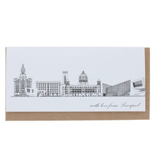 Load image into Gallery viewer, Liverpool skyline sketches greeting card
