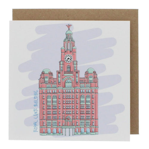 Liver Building pink greeting card