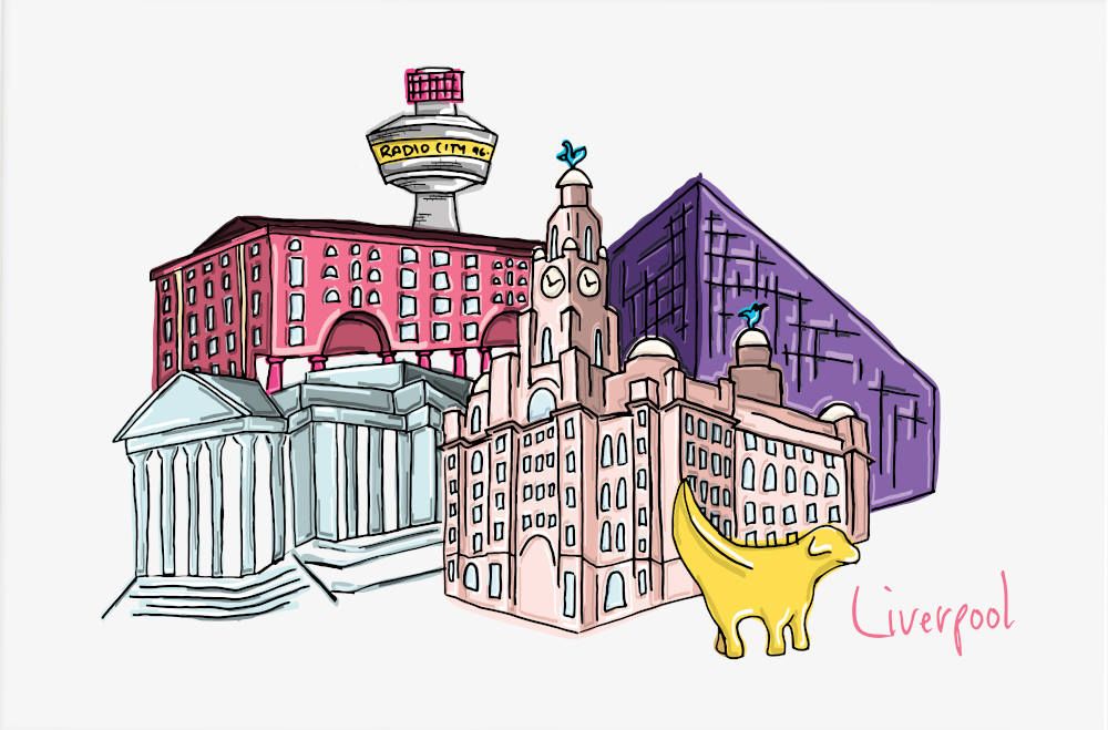 MooAndSnip Liverpool Skyline Print National Museums Liverpool Shop