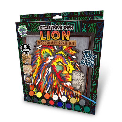 Lion wooden art craft kit