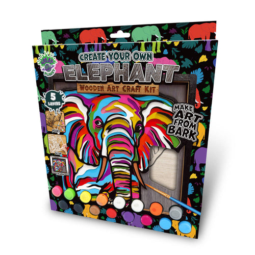Elephant wooden art craft kit