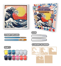 Load image into Gallery viewer, Great wave wooden art craft kit
