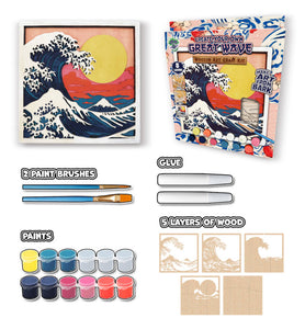 Great wave wooden art craft kit