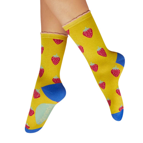 Succulent strawberries ankle socks