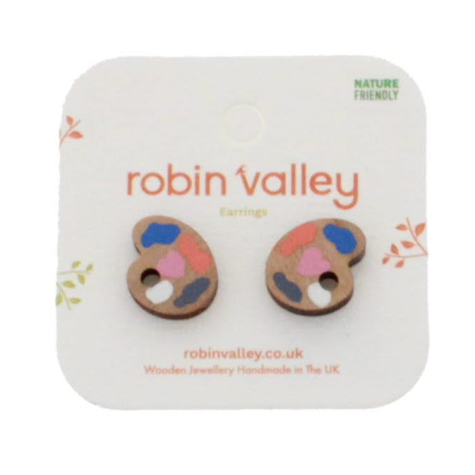 Paint palette stud earrings