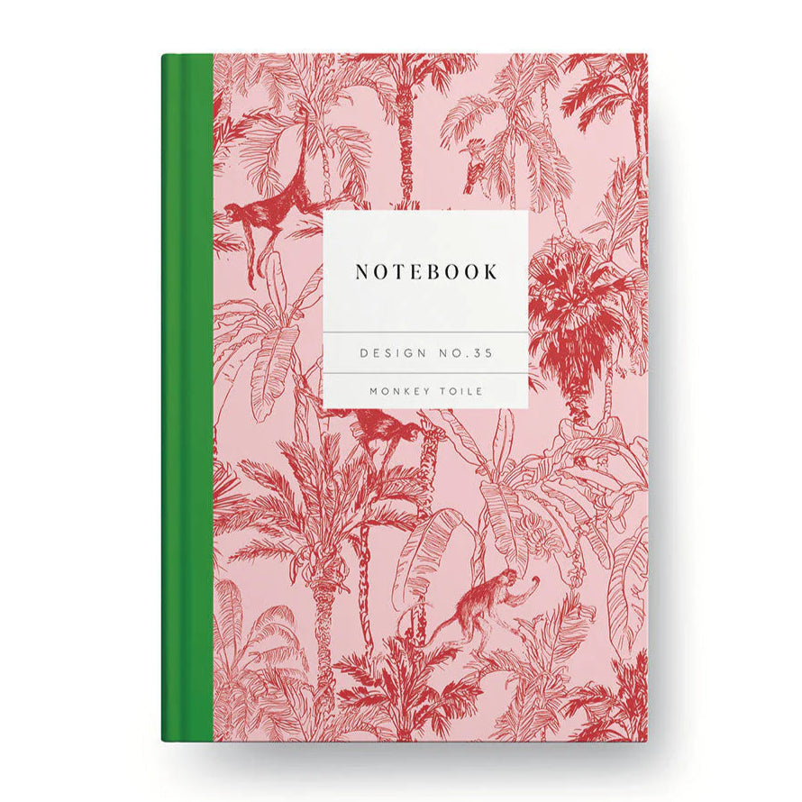No35 monkey toile notebook