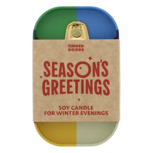 Load image into Gallery viewer, Tinned Goods Seasons Greetings Candle