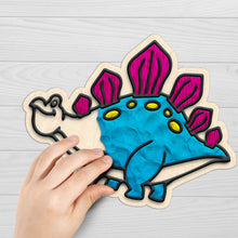 Load image into Gallery viewer, Dinosaur colour with clay kit