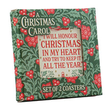 Load image into Gallery viewer, A christmas carol set of 2 ceramic coasters