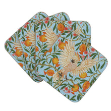 Load image into Gallery viewer, Cockatoo &amp; pomegranate coaster set