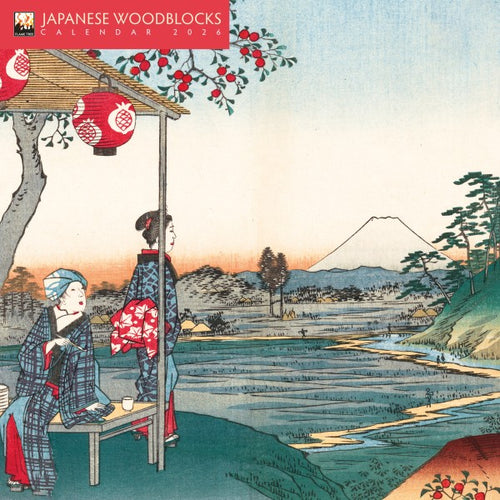 Japanese woodblocks 2026 mini calendar