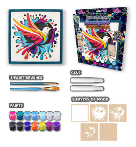 Hummingbird wooden art craft kit