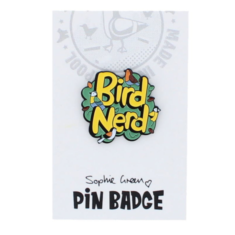 Bird nerd pin badge