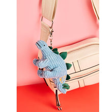 Load image into Gallery viewer, Corduroy stegosaurus blue bag charm