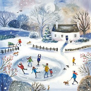 Skating on the Pond Christmas cards - pack of 8