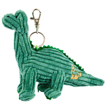 Load image into Gallery viewer, Corduroy diplodocus green bag charm