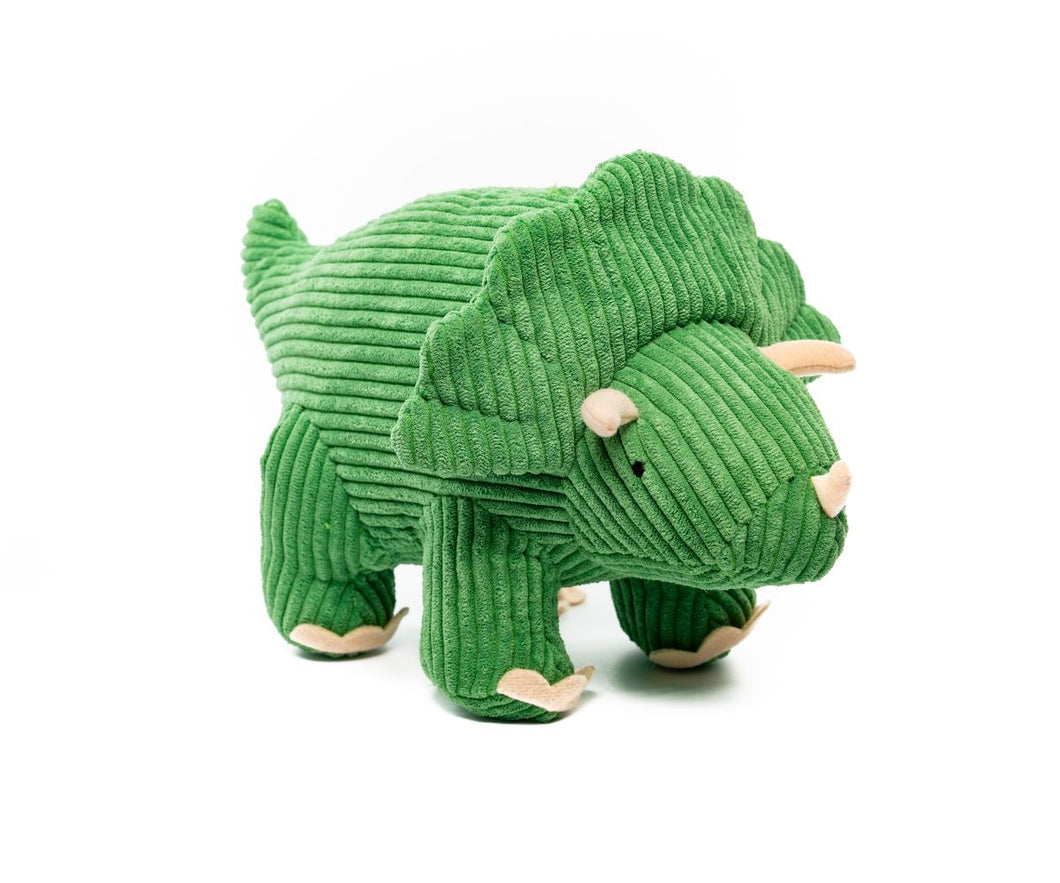 Corduroy triceratops in green - medium