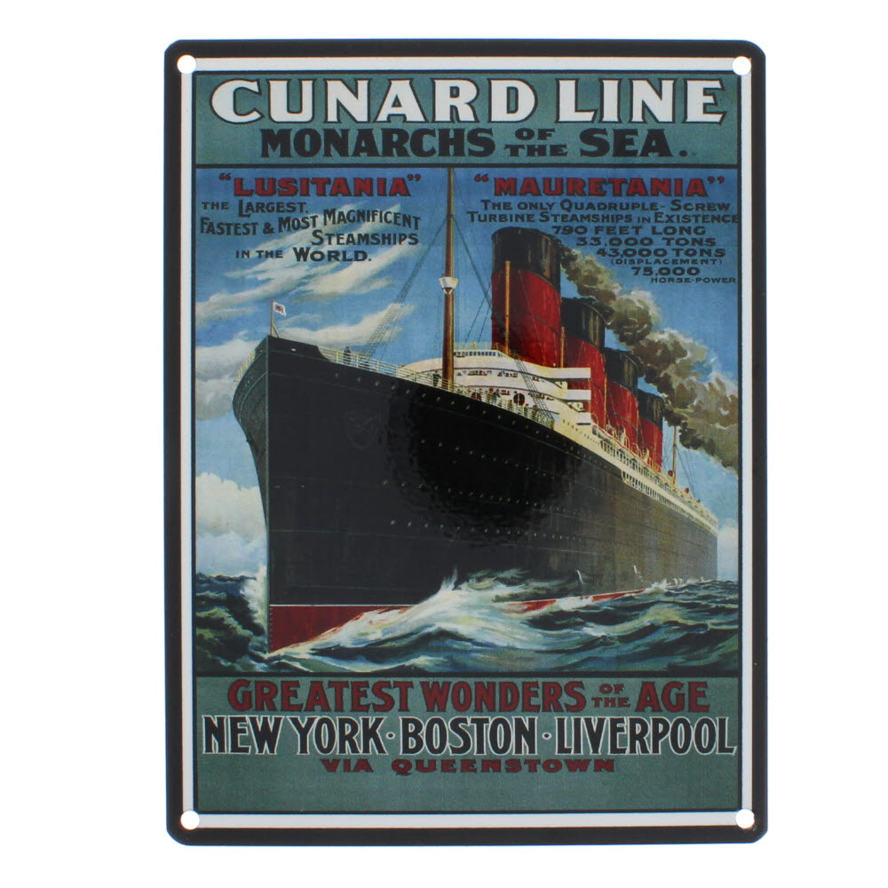 Cunard line medium metal sign