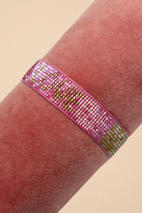 Beaded bracelet medium pink love