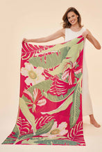 Load image into Gallery viewer, Delicate tropical dark rose print scarf