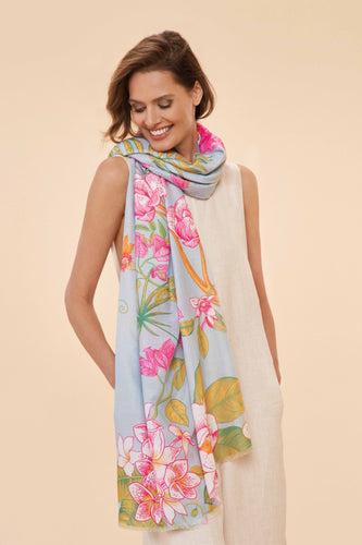 Floral jungle lavender print scarf