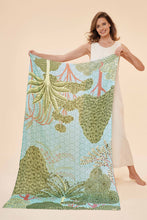 Load image into Gallery viewer, Printed secret paradise scarf aqua