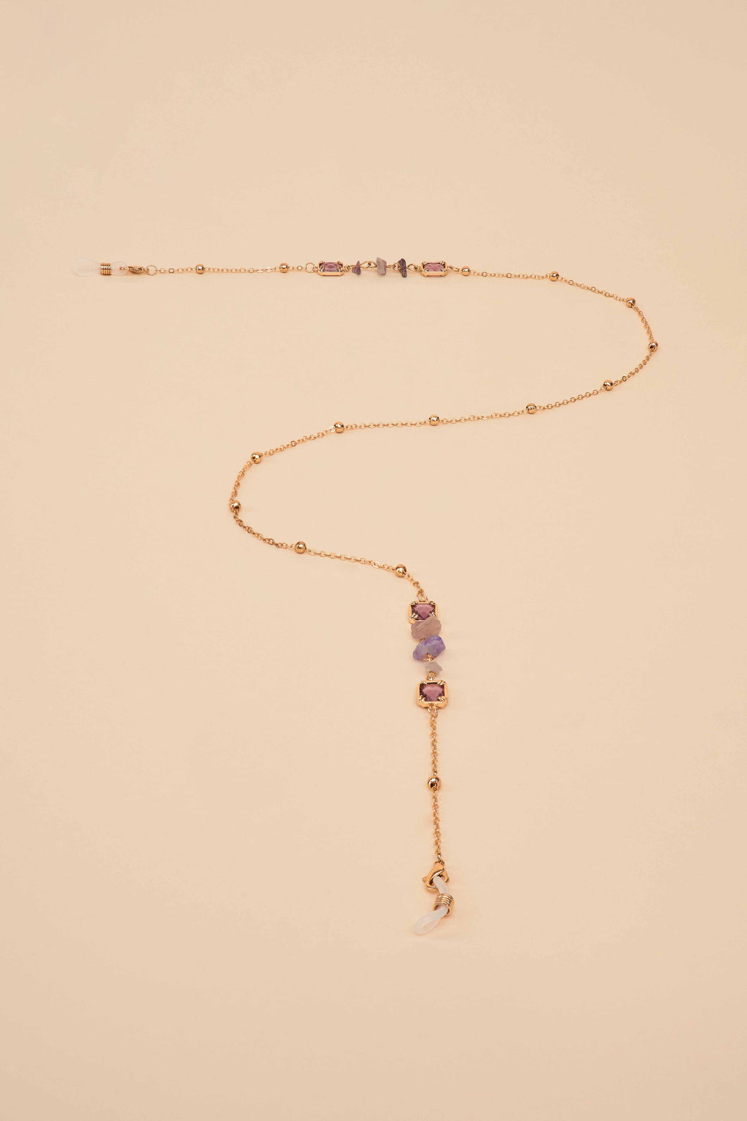 Delicate glasses chain in amethyst