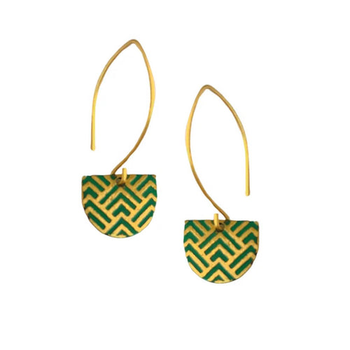 Nutan hook earrings green