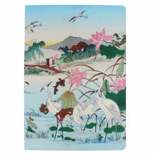Load image into Gallery viewer, Heron with lotus A5 notebook