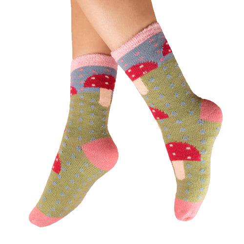 Toadstool cosy socks