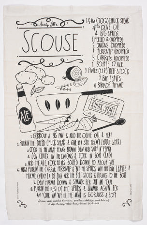 Scouse recipe tea towel