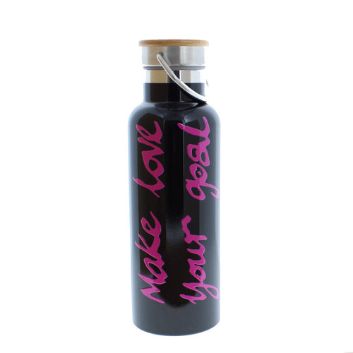 Make love your goal bottle in black