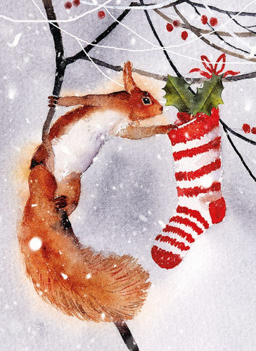 Checking the Stocking Christmas cards - pack of 8