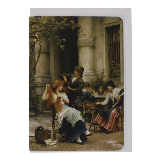 An al-fresco toilette greeting card