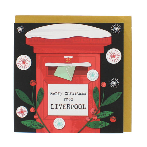 Liverpool postbox Christmas card