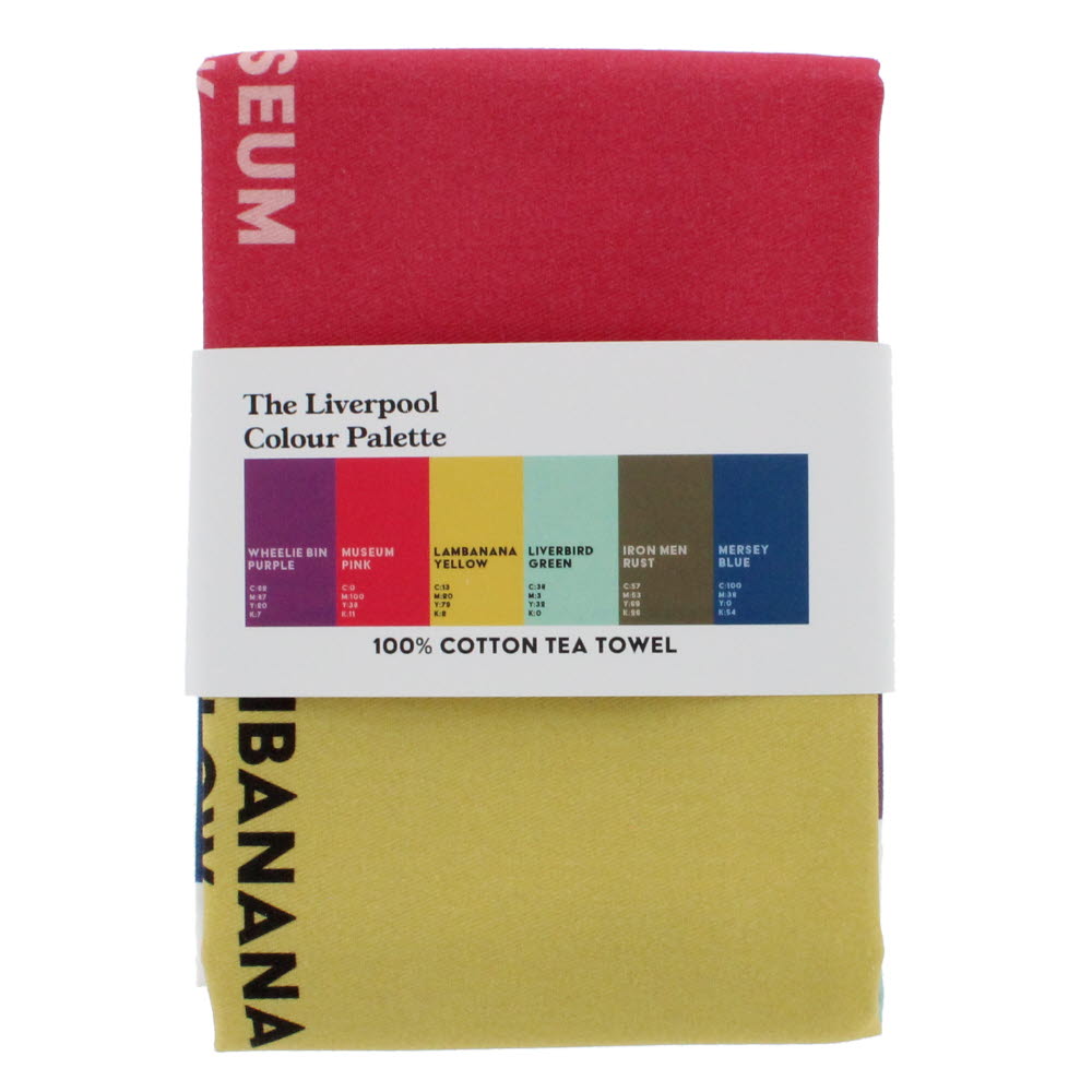 The Liverpool colour palette tea towel