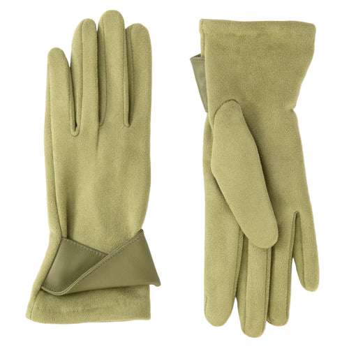 Pair of green gloves on a white background