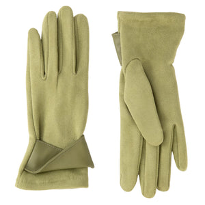 Pair of green gloves on a white background