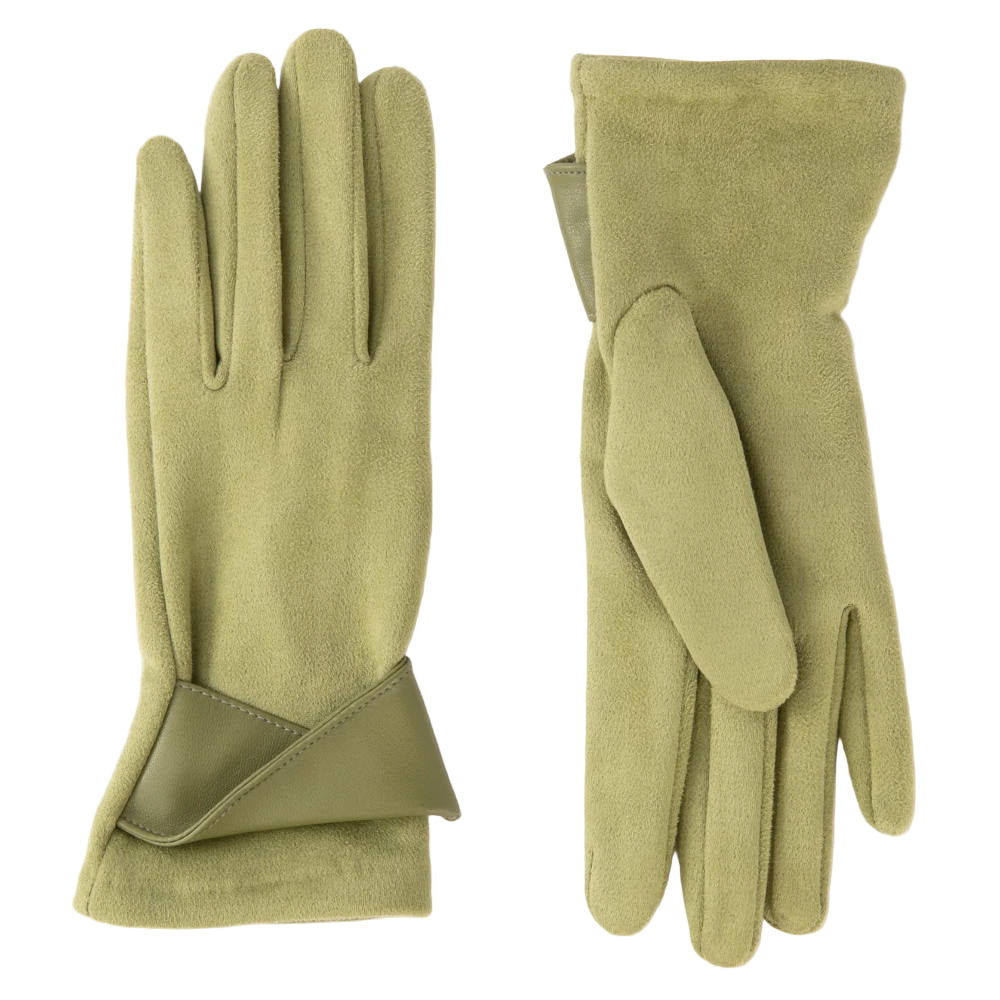 Pair of green gloves on a white background