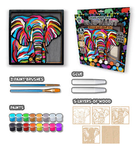Elephant wooden art craft kit