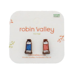 Paint tube stud earrings