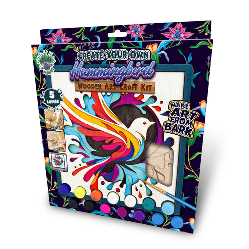 Hummingbird wooden art craft kit