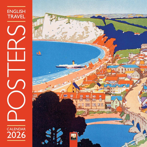 English travel posters 2026 calendar