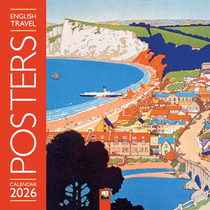 English travel posters 2026 calendar