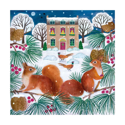 Snowy Squirrels Christmas cards - pack of 8