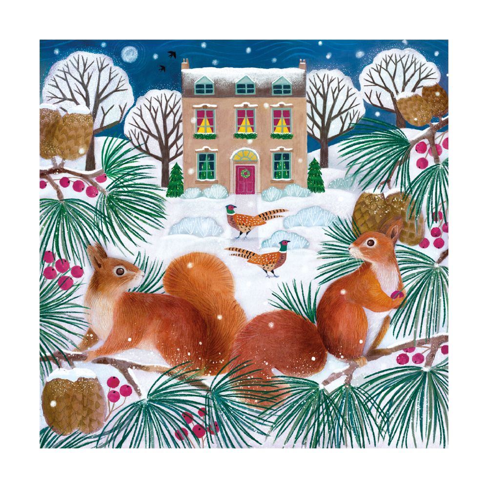 Snowy Squirrels Christmas cards - pack of 8