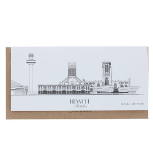 Liverpool skyline sketches greeting card