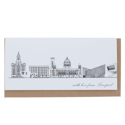 Liverpool skyline sketches greeting card