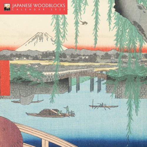 Japanese woodblocks mini 2025 calendar