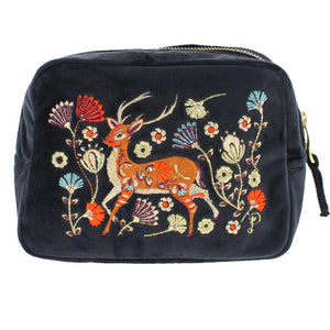 Folk art deer make up bag